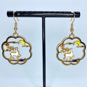 Deer and moon earrings